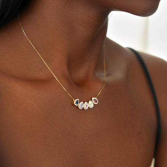 Olivenorma Tears Of Joy 1-8 Teardrop Birthstone Gift Card Necklace - image 9