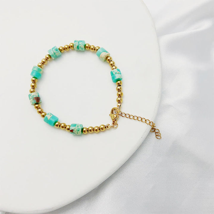Olivenorma Bohemian Ethnic Stone Column Beaded Bracelet - Emperor Stone - 22+5cm - image 2