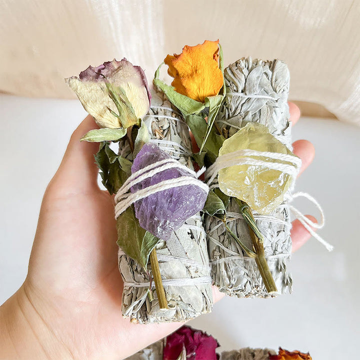 Olivenorma Natural Crystal Plant Rose Dried Flowers White Sage - image 12