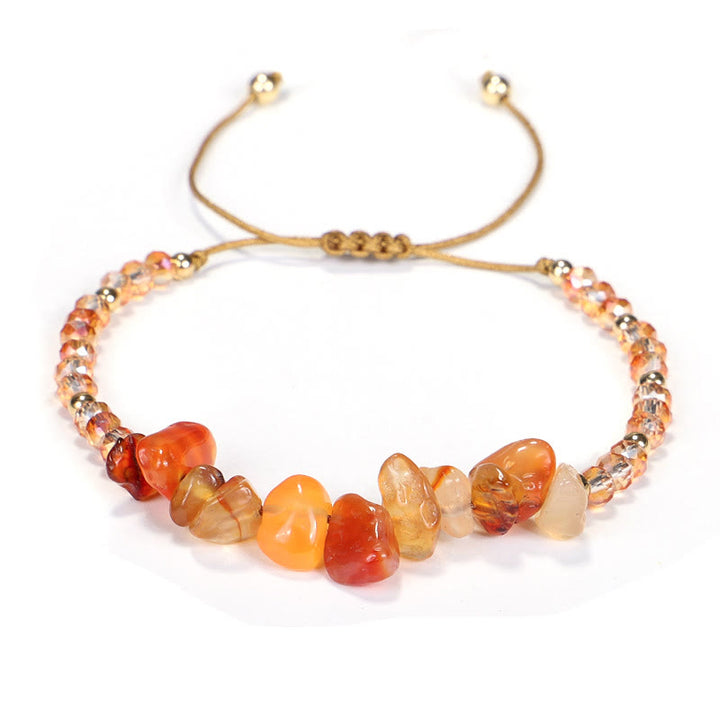 Olivenorma Bohemian Crystal Gravel String Bracelet - Yellow Agate - image 21