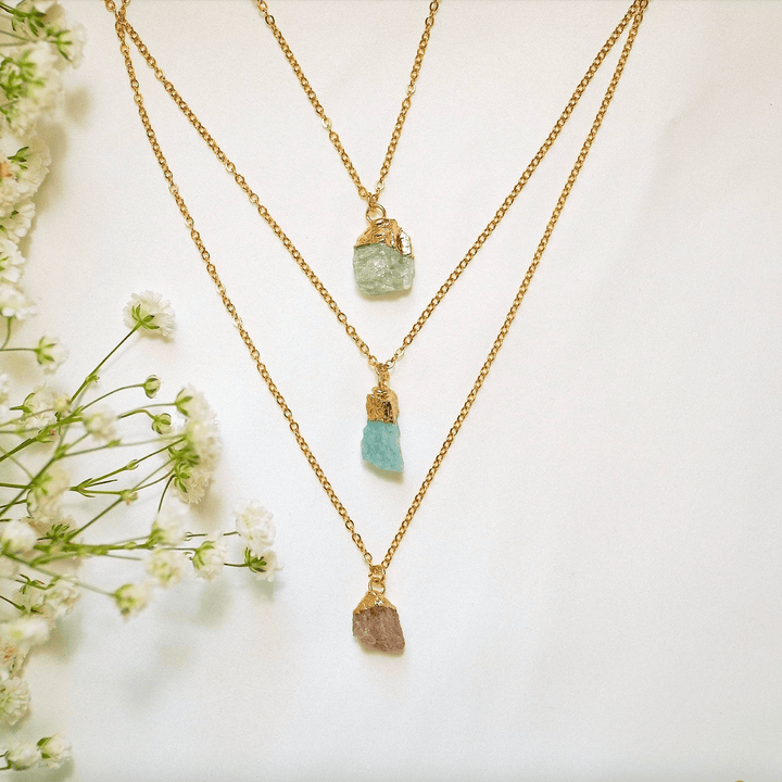 Olivenorma Irregular Crystal Raw Stone Gem gemstone Necklace - image 0