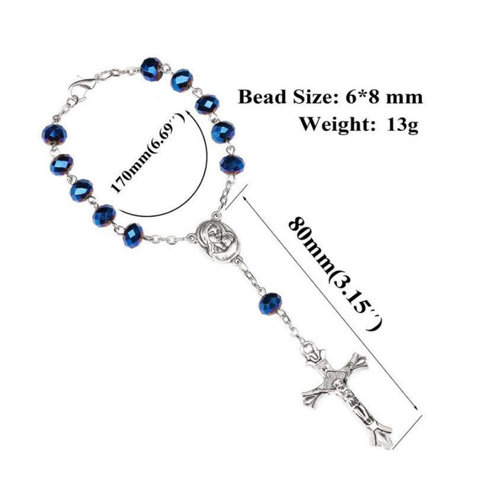 Olivenorma Crystal Rosary Cross Bracelet - image 2