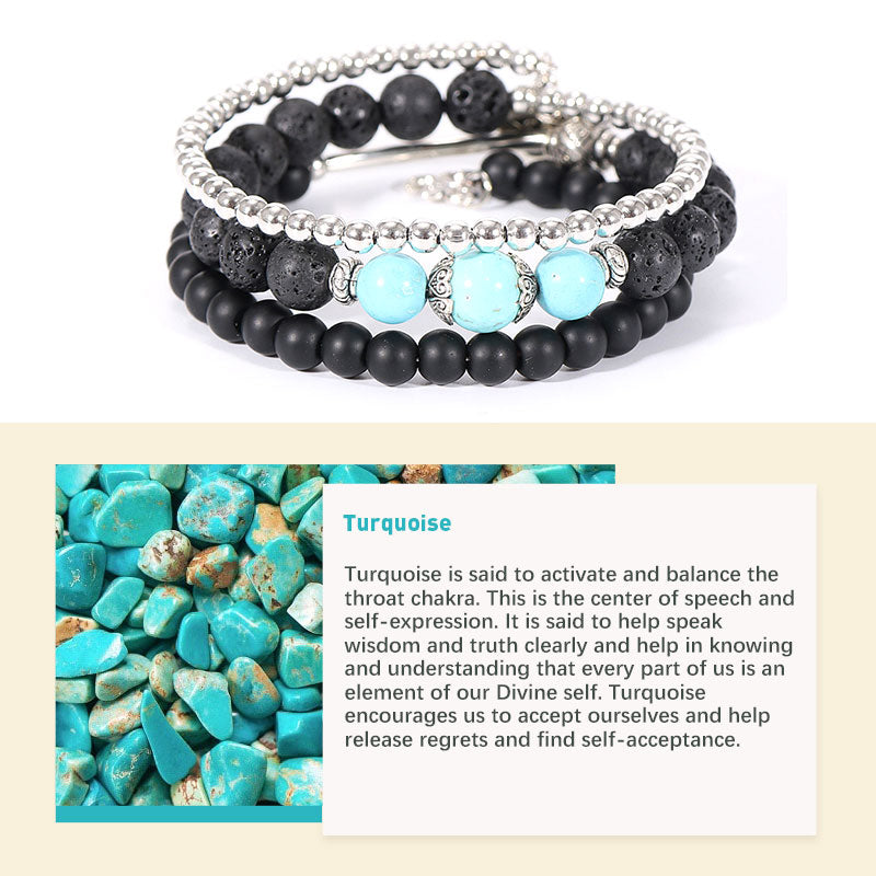 Natural Crystal Protection Stone Bracelet - Turquoise - image 2