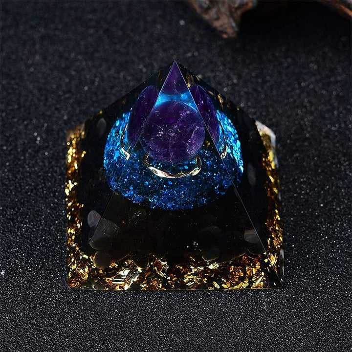 Olivenorma Amethyst Sphere With Blue Quartz Reki Orgone Pyramid - image 5