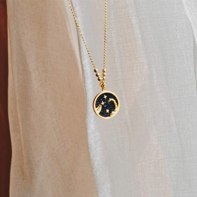 Blue Sandstone Listening Zodiac Necklace - image 14