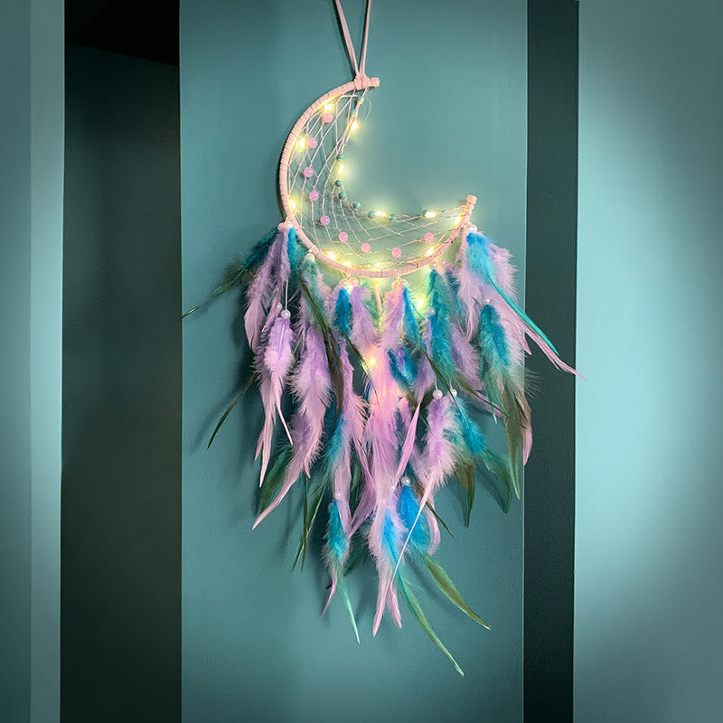 Olivenorma Handmade Beaded Turquoise Purple Jade Moon Dream Catcher - image 10