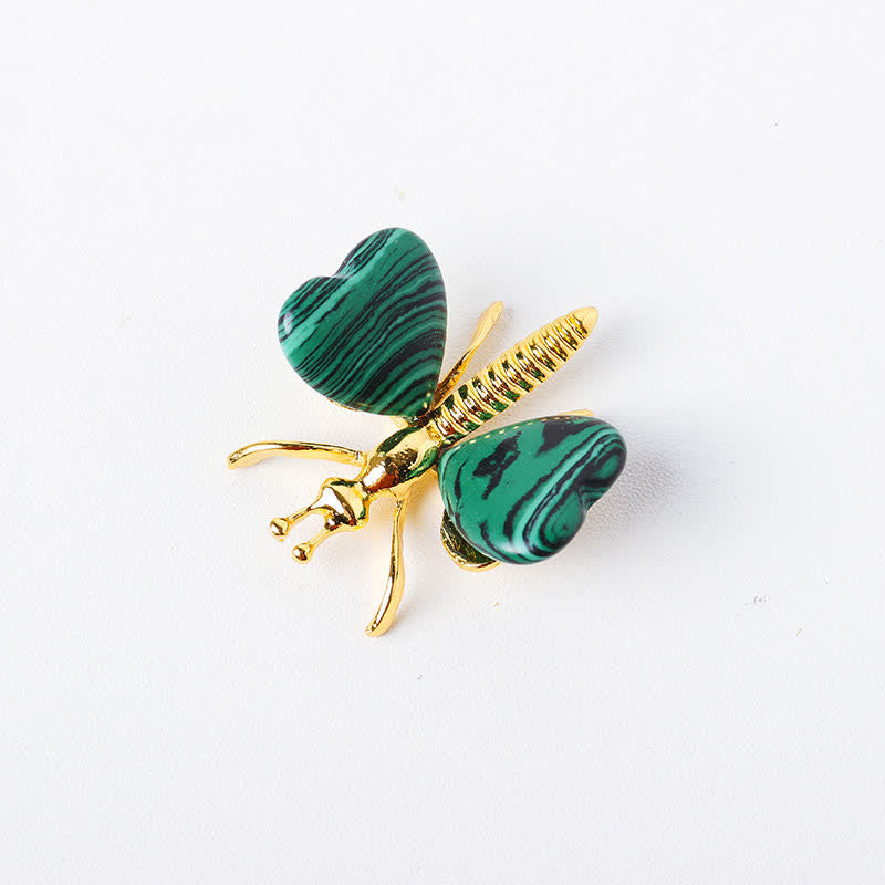 Olivenorma Natural Crystal Agate Dragonfly Gemstone Decoration - Malachite - image 21