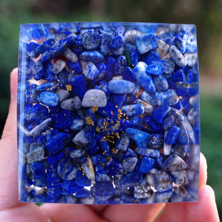 Olivenorma Lapis Lazuli With Strawberry Quartz Tree Of Life Orgone Pyramid - image 4