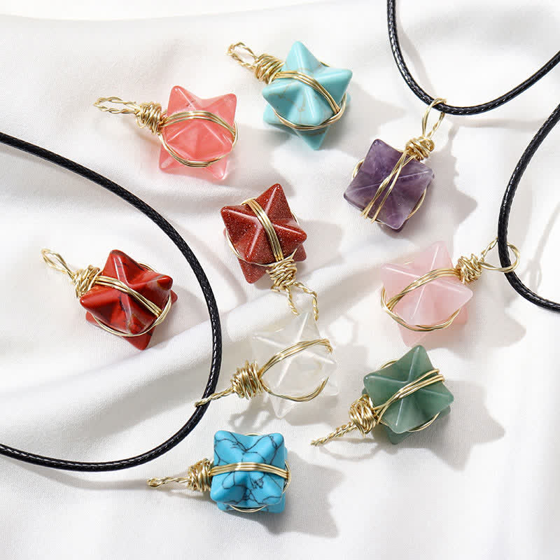 DIVINE LIGHT VEHICLE - Crystal Merkaba Necklace - image 0