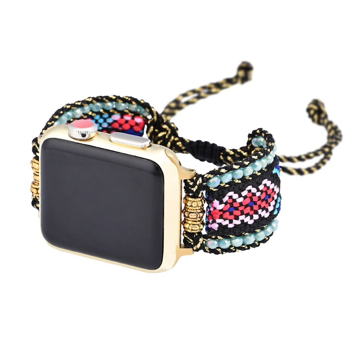 Olivenorma Aquamarine Bohemian Nylon Braided Apple Watch Strap - image 3