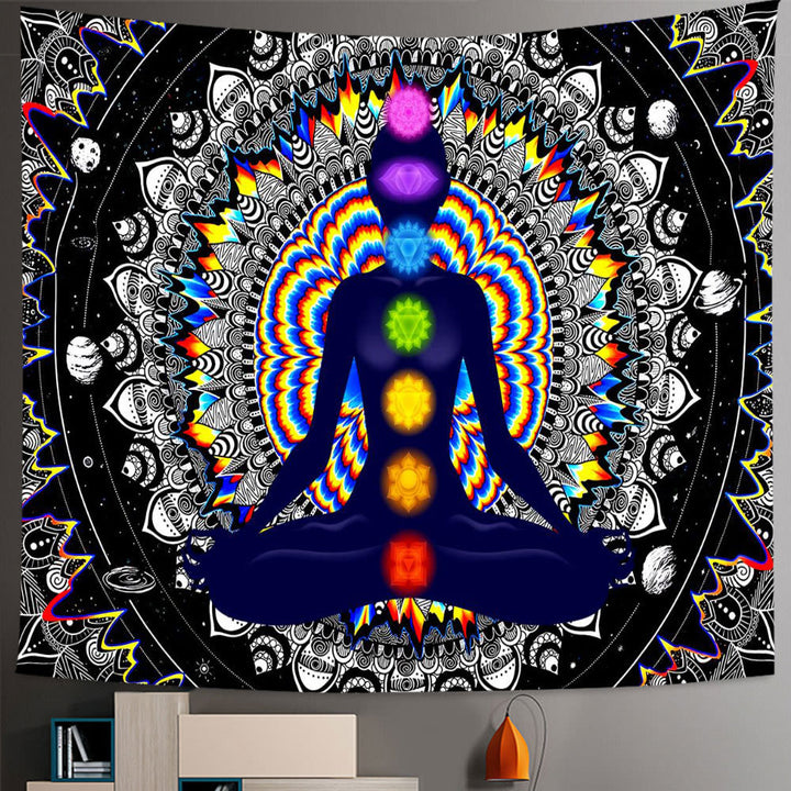 Olivenorma Seven Chakra Tree Of Life Boho Mandala Tapestry - Brushed Fabric - Chakras - 98.42"*70.86"(250*180cm) - image 0
