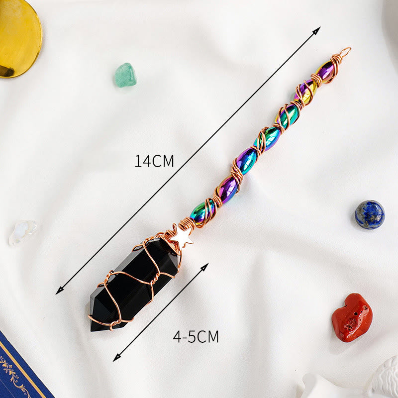 Olivenorma Obsidian Gold Wire Winding Magic Crystal Wands - image 5