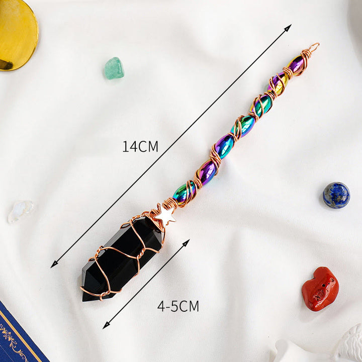 Olivenorma Obsidian Gold Wire Winding Magic Crystal Wands - image 5