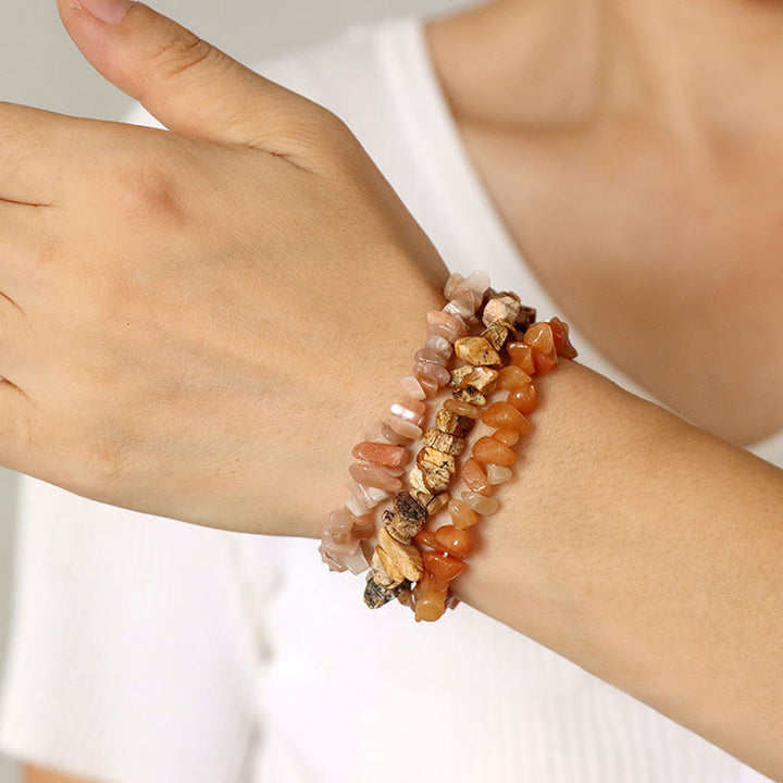 Olivenorma Natural Irregular Crystal Gravel Three Layer Bracelet - image 65