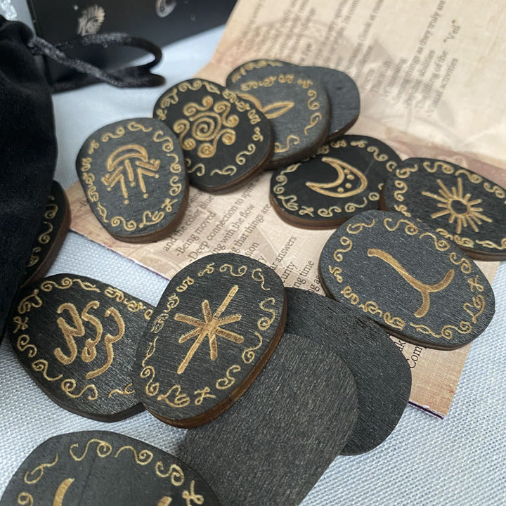 Olivenorma Witch Rune Set Healing Alchemy Woodcut Meditation Decor - image 3
