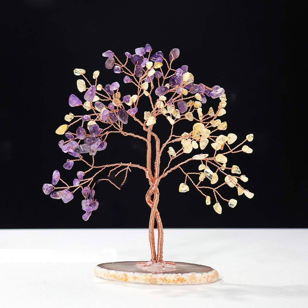 Olivenorma Natural Crystal Stone Feng Shui Tree - Citrine&Amethyst - image 7