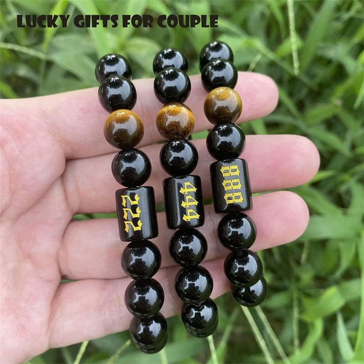 Olivenorma 10mm Obsidian Bead Fashion Number 000-999 Bracelet - image 13