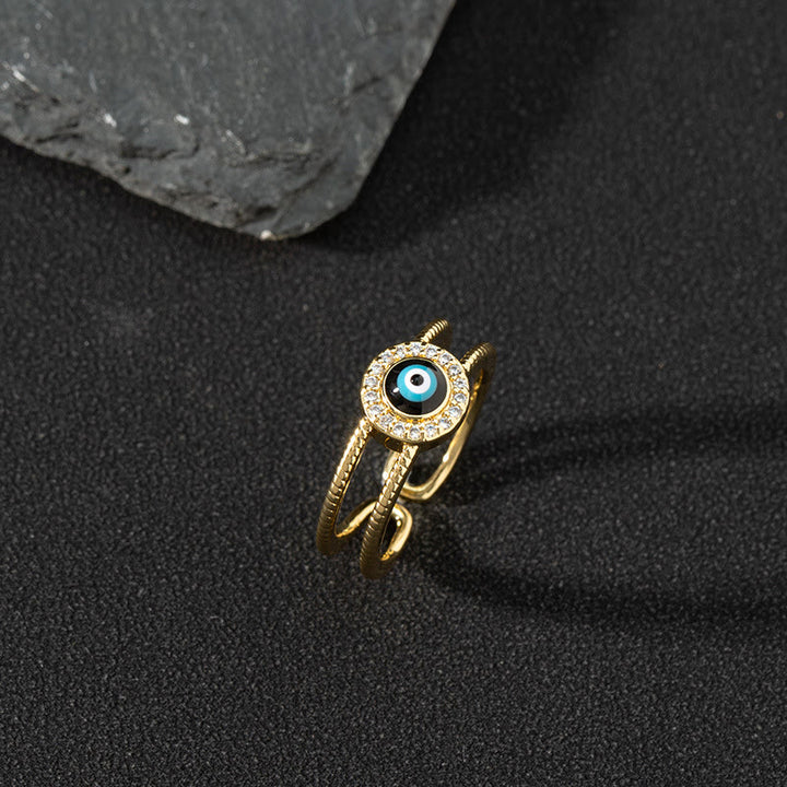 Olivenorma White Zircon Ring Evil Eye Adjustable Ring - Evil Eye #1 - image 3