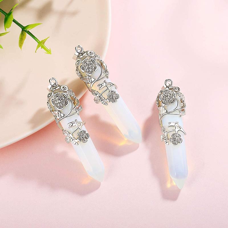 Olivenorma Natural Crystal Hexagonal Column Necklace - image 15