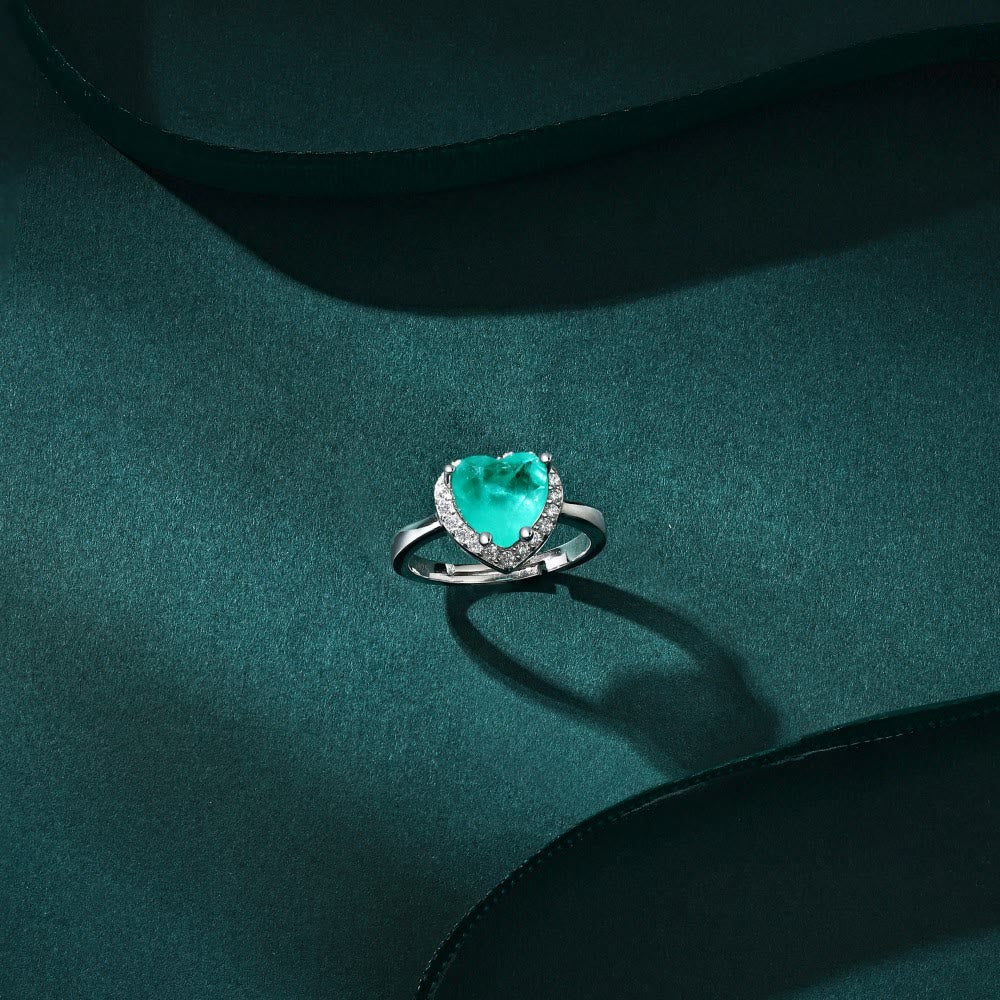Olivenorma Heart Shape Paraiba Tourmaline Exquisite Ring - image 1