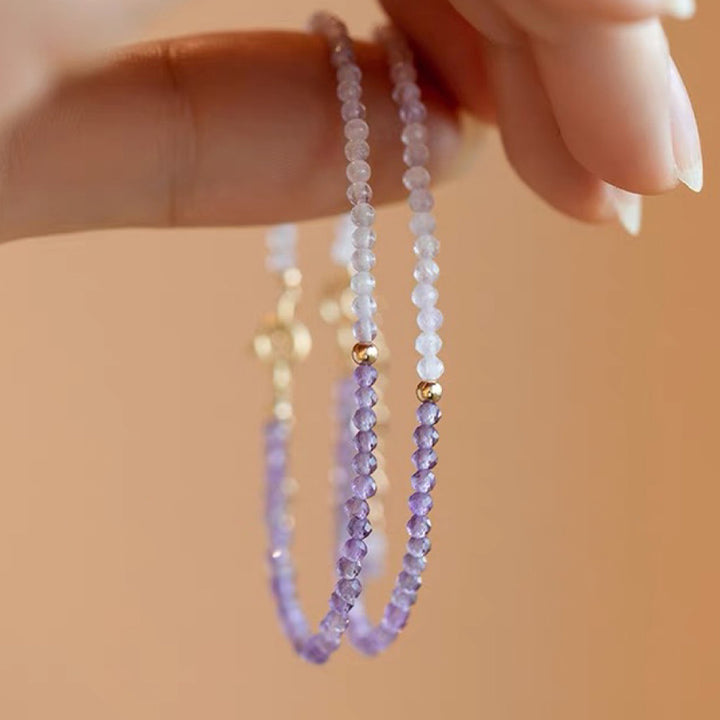 Wisteria - Amethyst With Clear Crystal Healling Gemstone Bracelet - image 3
