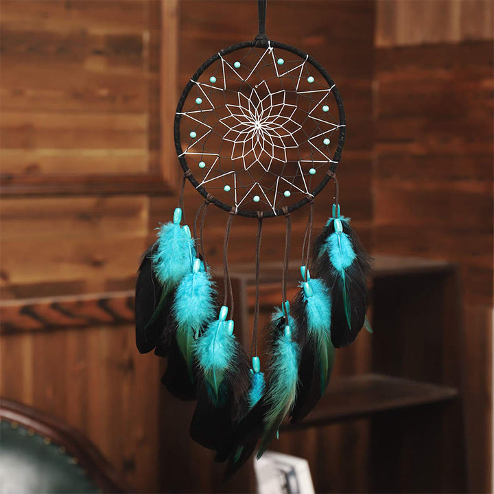 Olivenorma "Peace Lotus" - Turquoise Feather Dream Catcher - image 4