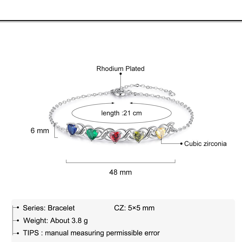 Olivenorma Custom Engraved Mothers Birthstone Bracelet - image 10