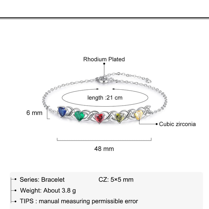 Olivenorma Custom Engraved Mothers Birthstone Bracelet - image 10