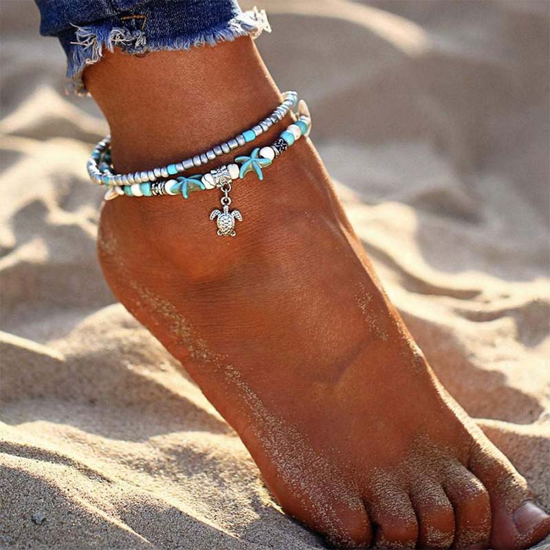 Olivenorma Turquoise Turtle Symbol Bracelet Anklet - image 2