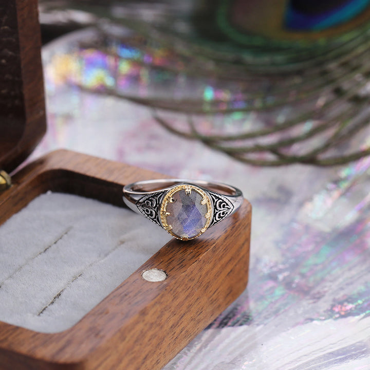 Olivenorma Natural Labradorite 925 Sterling Silver Ring - image 5