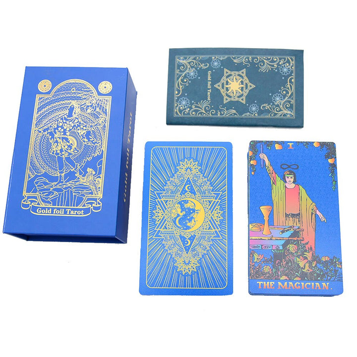 Olivenorma Green Blue Moon Gold Foil Tarot Cards - Blue Moon & Gold Foil Tarot Cards - image 4