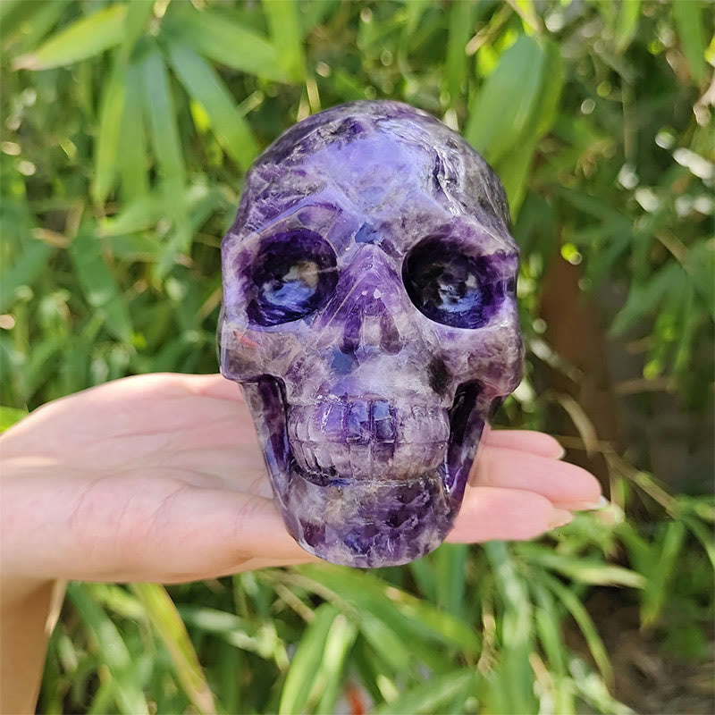 Olivenorma 10cm Natural Dream Amethyst Gemstone Decoration Crystal Skull - image 3