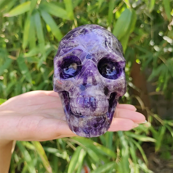Olivenorma 10cm Natural Dream Amethyst Gemstone Decoration Crystal Skull - image 3