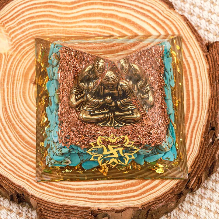 Olivenorma Turquoise Buddha Protection Orgone Pyramid - image 3