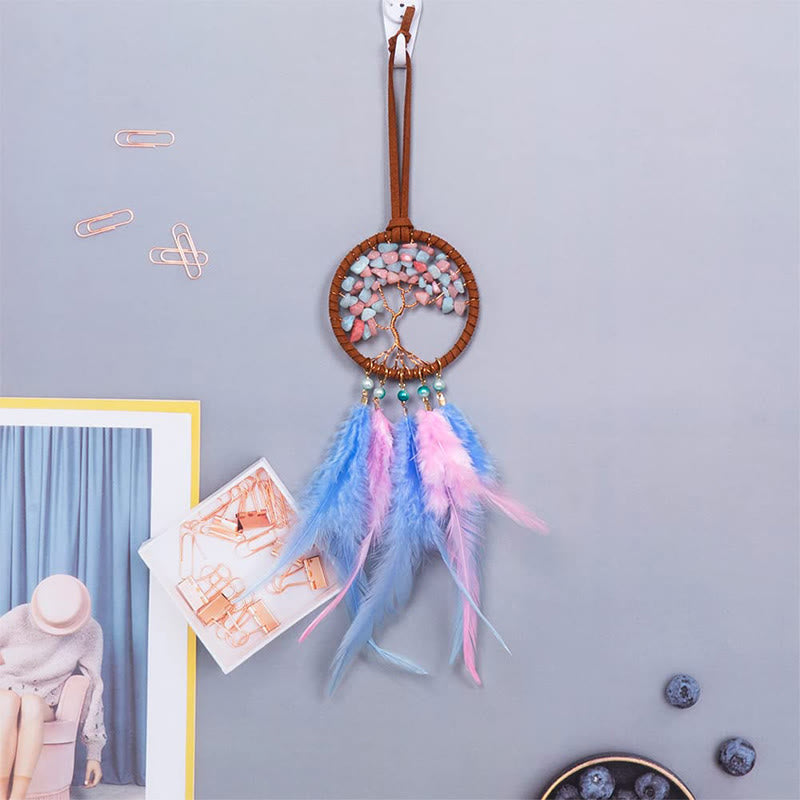 Olivenorma Crystal Tree of Life Feather Dreamcatcher Car Ornament - image 3