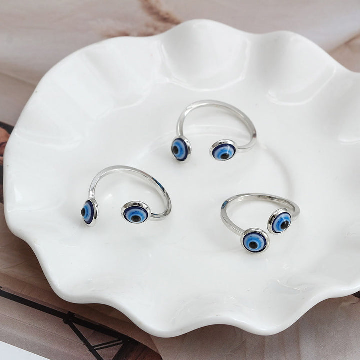 Olivenorma White Zircon Gold Plated Evil Eye Women Ring - image 18