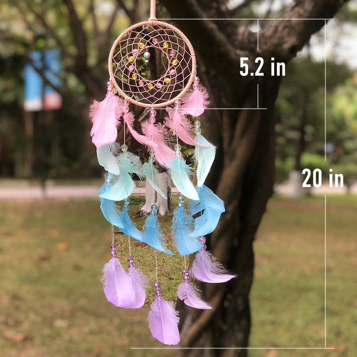 Olivenorma Colorful Acrylic Bead Feather Handmade Dream Catcher - image 9