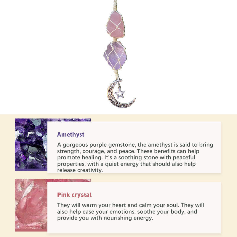 Natural Crystal Stone Moon&Star Symbol Wind Chime - image 9