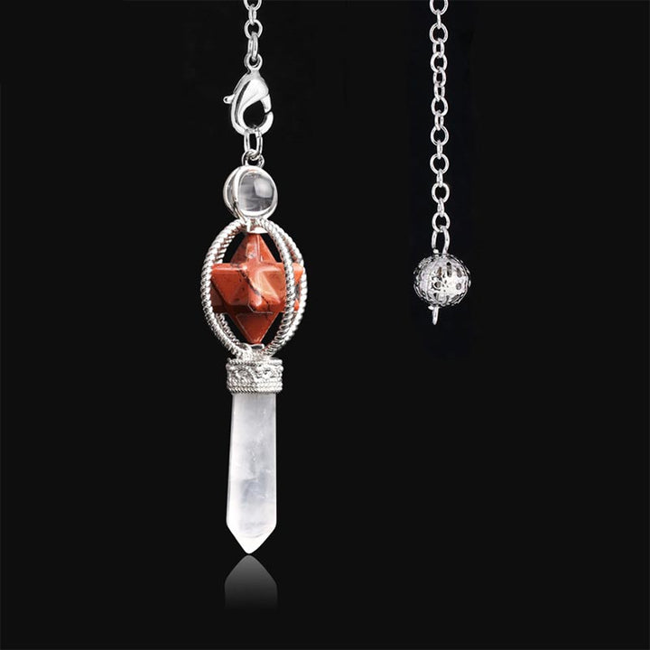 Natural Crystal Stone Pendulum - Red Coral - image 22