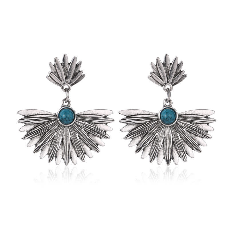 Olivenorma "Beauty And Strength" Vintage Sector Turquoise Earrings  - image 3