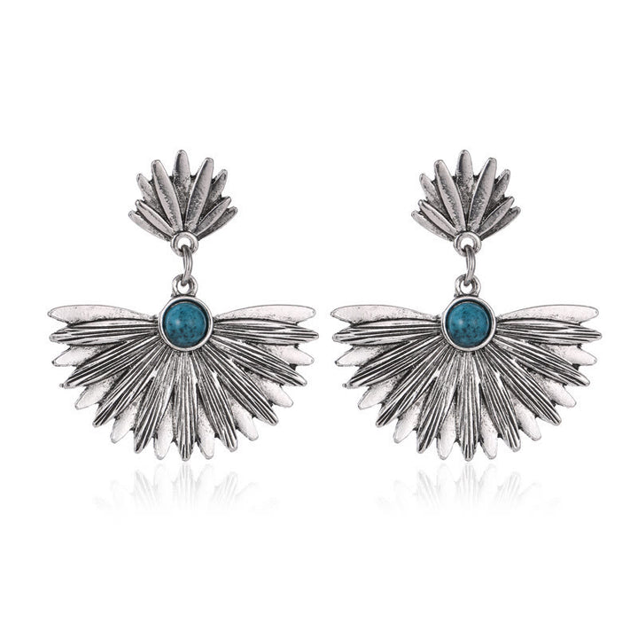 Olivenorma "Beauty And Strength" Vintage Sector Turquoise Earrings  - image 3