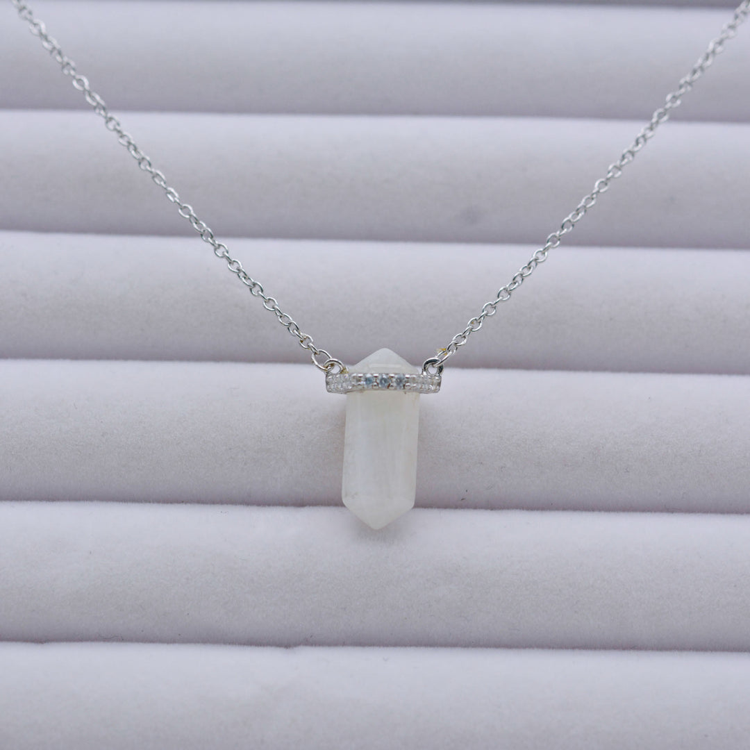 Olivenorma Hexagon Clear Quartz Silver Rose Gold Necklace - image 5