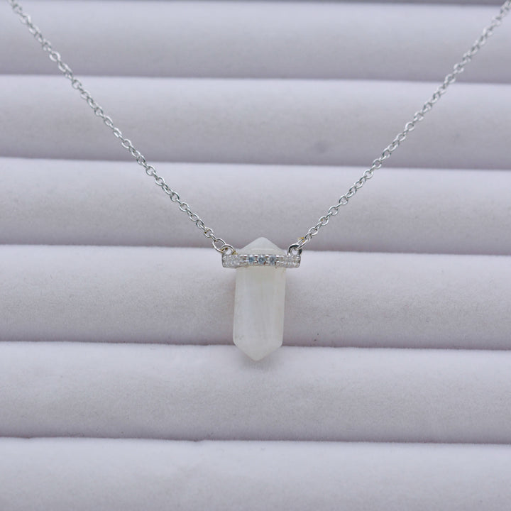 Olivenorma Hexagon Clear Quartz Silver Rose Gold Necklace - image 5