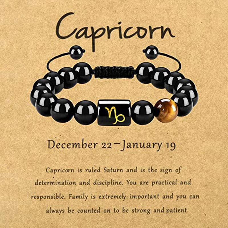 Olivenorma Tiger Eye With Obsidian Zodiac Bracelet - Capricorn - image 10
