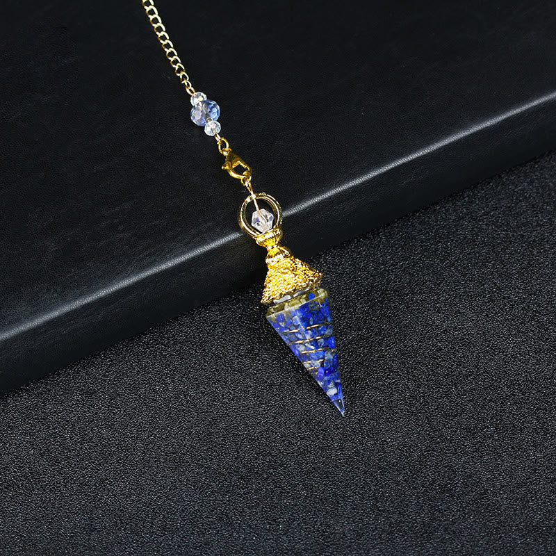 Olivenorma Natural Crystal Resin Hexagonal Pyramid Pendulum - Lapis Lazuli - image 55