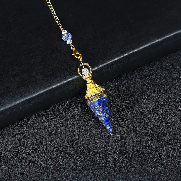 Olivenorma Natural Crystal Resin Hexagonal Pyramid Pendulum - Lapis Lazuli - image 55