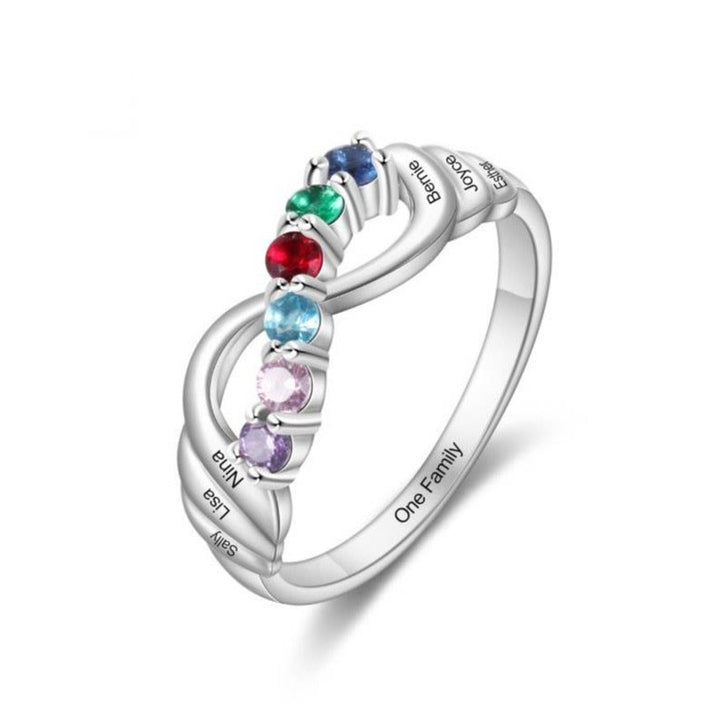 Olivenorma 12 Color Birthstone Lucky Ring - Silver - 11 - 6 Birthstone - image 0