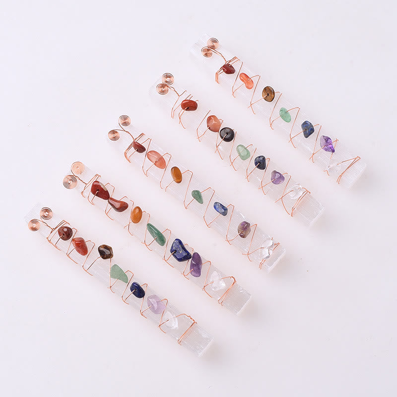 Olivenorma Chakra Moroccan Plaster Crystal Wands - Chakra&White Moroccan Plaster - image 1