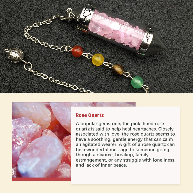Chakra Colored Crystal Meditation Pendulum - image 8