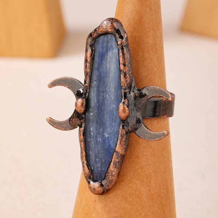 Olivenorma Kyanite Double Moon Healing Adjustable Ring - image 7